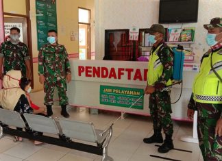 Mencegah Penularan Virus Corona Komandan Pos Way Serdang & Muspika Adakan Penyemprotan Desinfektan