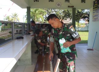 Antisipasi Penyebaran Virus Covid-19 Kodim 0426 Sterilisasi Pangkalan.