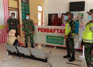 Mencegah Penularan Virus Corona Komandan Pos Way Serdang & Muspika Adakan Penyemprotan Desinfektan