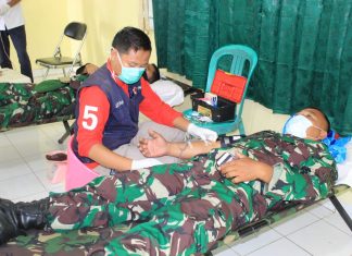 Kodim 0426 Tulang Bawang Lakukan Aksi Sosial Donor Darah