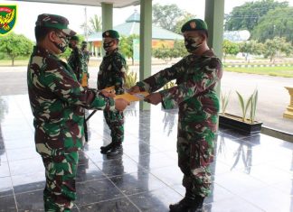 Dandim 0426 Tulang Bawang Lepas Anggota Pindah Satuan.