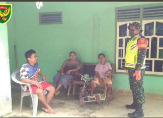 Babinsa 426-01 Mesuji Keliling Kampung Demi Keselamatan Warga