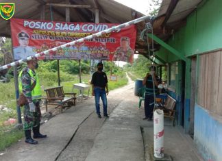 Babinsa Koramil Rawajitu, Yakinkan Posko Mandiri Covid-19 di Bumi Depasena Makmur Aman