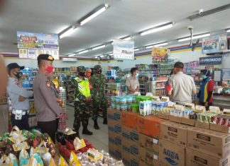 Kodim 0426, Polres Tuba dan Pemda Tuba Laksanakan Patroli Gabungan Operasi Protokol Kesehatan