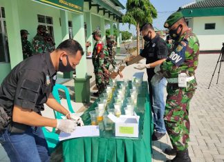 Kodim 0426 Lakukan Tes Urin Anggota Antisipasi Penyalahgunaan Narkoba