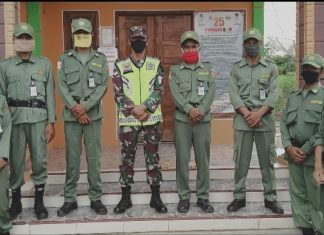 Serda Heri Susanto Melaksanakan Pembinaan Dan Pelatihan Satlinmas Kampung Tri Mukti Jaya