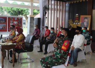 Dandim 0426 Tuba Hadiri Acara secara virtual Pemberian Bantuan Hibah Ekonomi Kreatif kepada Pondok Pesantren se – Kab. Tuba.