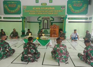 Kodim 0426/Tuba dan Jajaran adakan Doa Bersama Peringati HUT Kodam II/Swj ke- 75