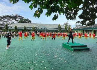 Olahraga Bersama Anggota Kodim 0426 Tulang Bawang Menjaga Imunitas Tubuh