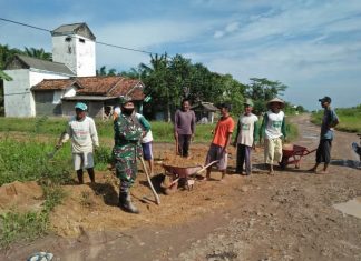 Gotong Royong Tidak boleh Hilang Dari Kehidupan Masyarakat, Kata Serka Slamet.
