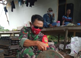 Koptu Dedi Pendampingan Pembuatan Jembatan di Kampung Dipasena Sentosa