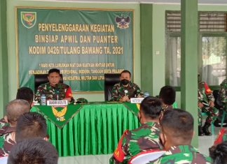 Kodim 0426 Tuba Sambut Kedatangan Tim Penilai Lomba Binter Dari Korem 043/Gatam