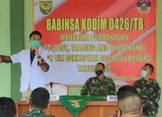 Babinsa Kodim 0426/TB Terima Pembekalan 3T (Test, Tracing dan Treatment)