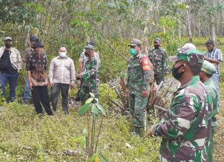 Danramil Mesuji Pimpin Pengukuran Lahan Batalyon 143/TWEJ
