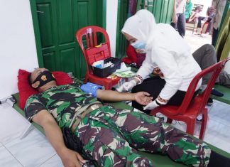 Koramil 426-04 Banjar Agung Gelar Donor Darah