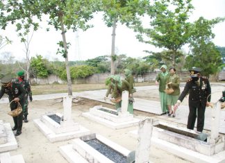 Tabur Bunga Mengenang Jasa Para Pahlawan digelar Kodim 0426 Dalam Rangka HUT TNI ke-76