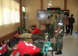 Jajaran Kodim 0426 Kompak Donorkan Darah
