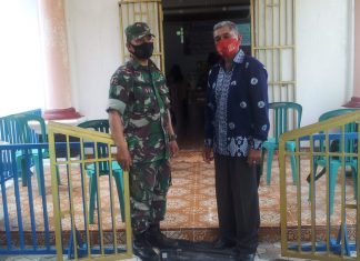 Sertu Sujarno Lakukan Pengamanan Gereja CPDI Imanuel Menjelang Hari Raya Natal