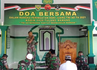 Kodim 0426 Gelar Doa Bersama Peringati Hari Juang TNI AD