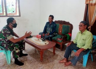 Babinsa Kampung Moris Jaya Mengajak Masyarakat Antisipasi Gelombang Tiga Penyebaran Covid-19