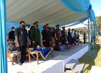Jajaran Kodim 0426 Tuba Hadiri Upacara Peringatan Ulang Tahun TNI AU ke 76 di Pangkalan M.Bun Yamin