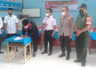 Serka Susilo Hadiri Serah Terima Jabatan Kepala Kampung Terpilih dan Menghimbau Agar Tetap Patuhi Prokes
