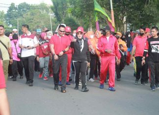 Dandim 0426/Tulang Bawang, Mengikuti Jalan Sehat Dalam Rangka HUT RI Ke 77