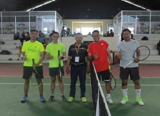 Sambut HUT RI Ke-77, Dandim 0426 Tuba Ikuti Turnamen Tenis 3-DAN BMW Cup 2022
