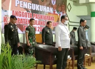 Dandim 0426 Tuba, Yang di Wakilkan Kasdim Hadiri Pengukuhan Paskibraka Kabupaten Tulang Bawang