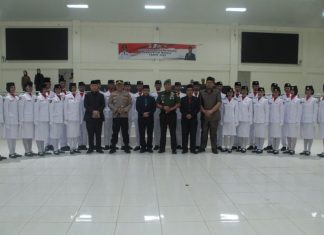 Dandim 0426/Tulang Bawang, Hadiri Pengukuhan Paskibraka Kabupaten Mesuji