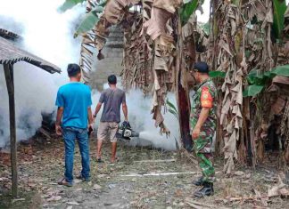 Cegah DBD, Babinsa Koramil 426-04/BA Lakukan Foging