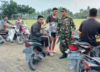 Komsos Dengan Pemuda, sertu Sadali Minta Pemuda Jaga Ketertiban dan Jauhi Narkoba