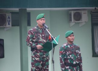 Kodim 0426 Tuba, Gelar Upacara Bendera Dengan Penuh Hikmat