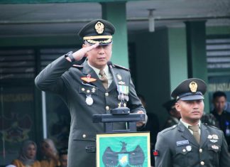 Puncak HUT TNI Ke-77, Kodim 0426 Tulang Bawang Gelar Upacara