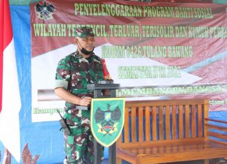 Kodim 0426 Gelar Bakti Sosial di Wilayah 3 T (Terpencil, Terluar dan Terisolir)