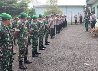 TNI Polri di Banjar Agung Kompak Jaga Kamtibmas