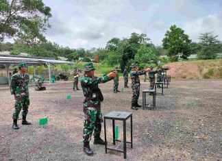 Kodim 0426 Tuba, Gelar Latihan Menembak Pistol
