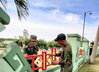 Ciptakan Suasana Kerja Yang Bersih dan Nyaman, Anggota Kodim 0426 Tuba Lakukan Pembersihan Pangkalan