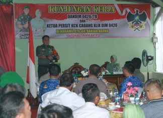 Danramil 426 04/BA Beserta Anggota Sambut Kunjungan Kerja Dandim 0426 Tulang Bawang