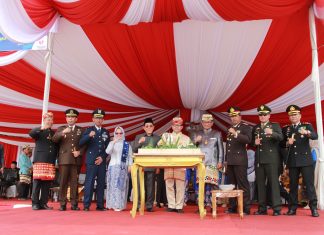 Dandim 0426 Tuba, Hadiri Upacara Hari Jadi Kabupaten Mesuji Ke- 14