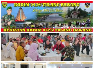 Dandim 0426 Tulang Bawang Hadiri Acara Pisah Sambut Bupati Dan Wakil Bupati