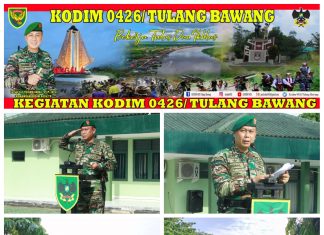 Dandim 0426 Tulang Bawang Sebagai Inspektur Upacara Dalam Rangka Memperingati Hari Juang Kartika Yang Ke-77