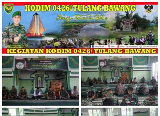 Dalam Rangka Memperingati Hari Juang Kartika TNI AD Ke-77,. Kodim 0426 Tulang Bawang menyelenggarakan Kegiatan Do’a Bersama