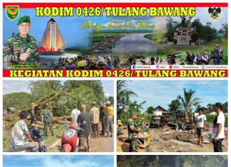 Babinsa Koramil 426-02 Menggala, Bantu Warga Yang Terdampak Angin Puting Beliung