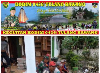 Budayakan Kebersihan Serda Novianto Menggelar Gotong Royong Bersama Desa Binaannya