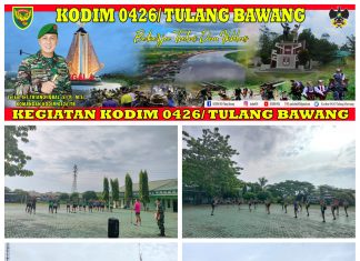 Menjaga Kebugaran Jasmani Kodim 0426 Tulang Bawang Laksanakan Olahraga Bersama