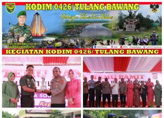 Komandan Kodim 0426 Tulang Bawang Menghadiri Kegiatan Pisah Sambut Kapolres Tulang Bawang