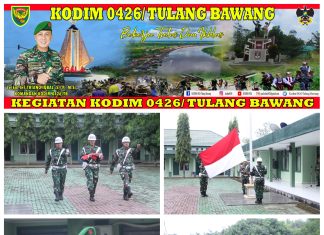 Kodim 0426 Tulang Bawang Melaksanakan Upacara Bendera Mingguan Yang Rutin Di Gelar Setiap Hari Senin