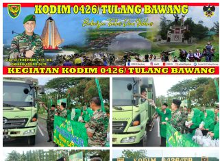 Berbagi Keberkahan Di Bulan Suci Ramadhan, Kodim 0426 Tulang Bawang Bagikan Takjil Kepada Pengguna Jalan Raya Yang Melintas Di Depan Makodim