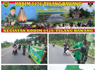 Komandan Kodim 0426 Tulang Bawang Bagikan Takjil Gratis Di Bulan Suci Ramadhan Kepada Pengguna Jalan Raya